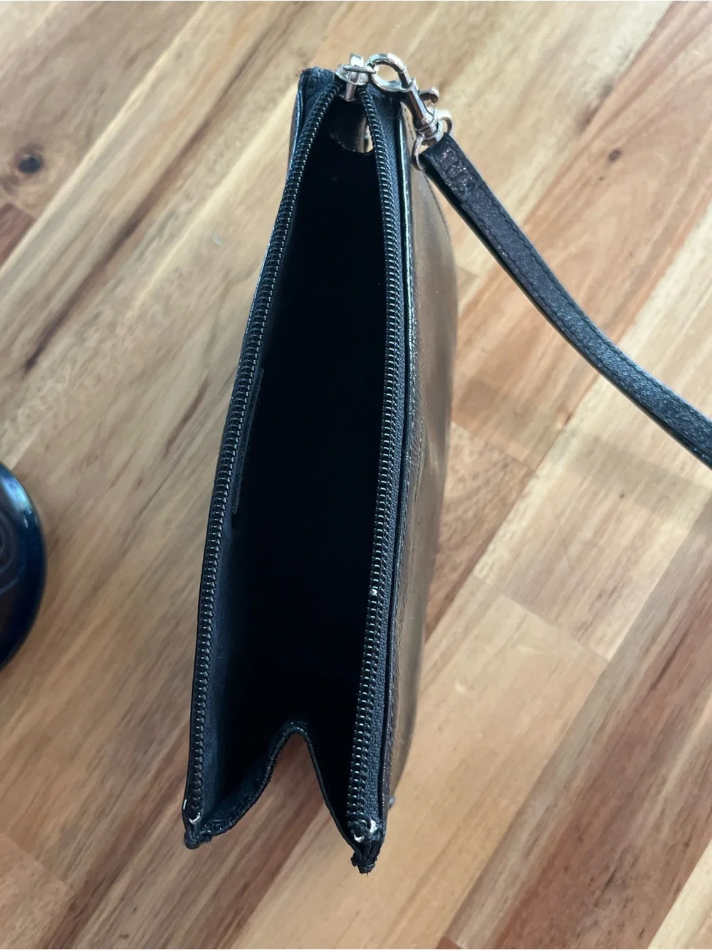 Francesco Biasia Leather Wristlet Clutch - Black